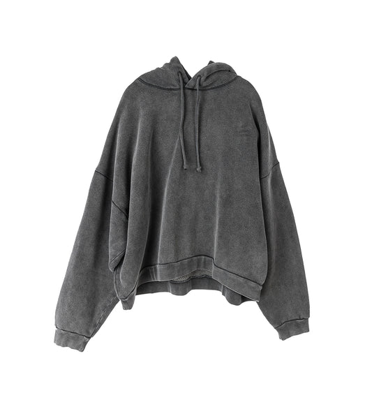 LOGO PATCH HOODIE FADED BLACK