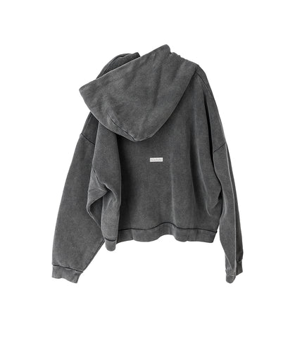 LOGO PATCH HOODIE FADED BLACK