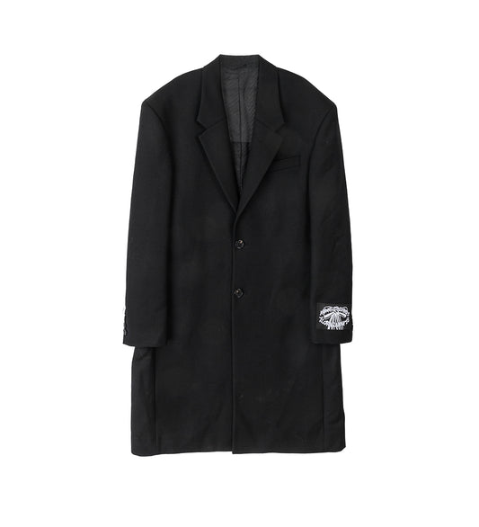 SINGLE BREASTED WOOL COAT BLACK