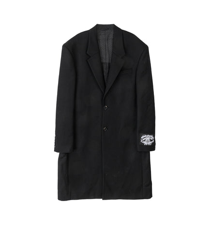 SINGLE BREASTED WOOL COAT BLACK