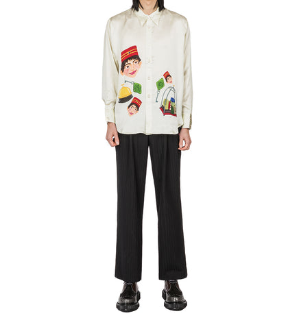 LATE CHECKOUT ISSA BELLBOY SHIRT PEARL WHITE