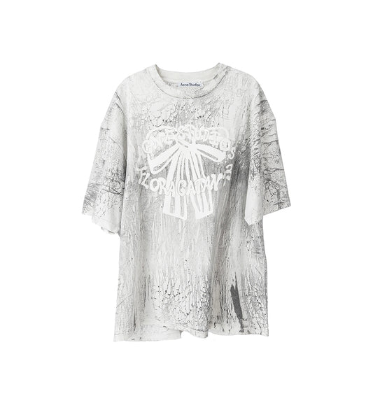 STONE PRINT T-SHIRT FADED BLACK