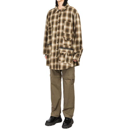 EARTH ZIP CARGO PANTS KHAKI