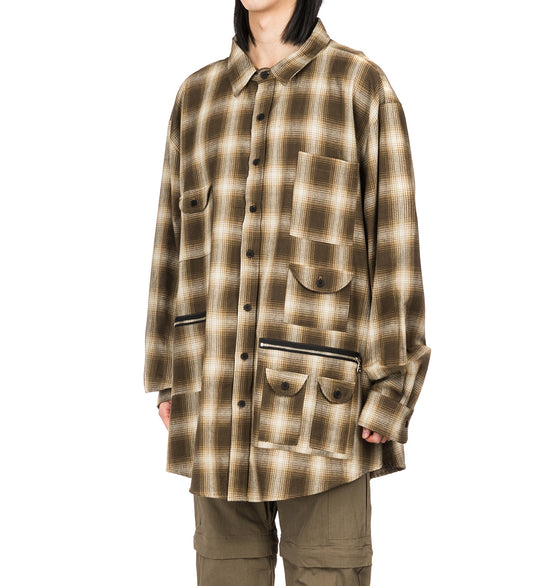 CELESTIAL TRAVEL FLANNEL BROWN CHECK