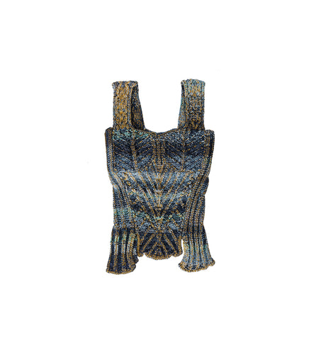 WARRIOR KNIT CORSET TOP INDIGO