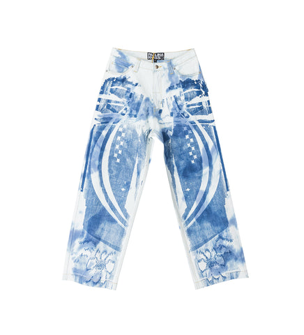 TIE-DYE BAGGY JEANS ACID INDIGO