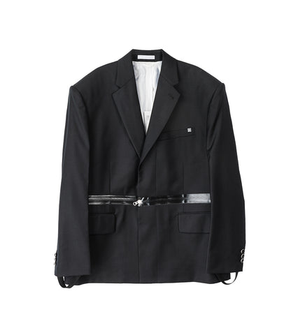 CHECK ZIP SHIRT BLACK