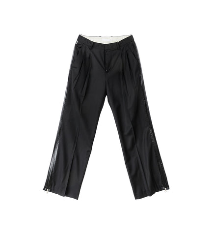 SIDE ZIP WOOL TROUSERS BLACK