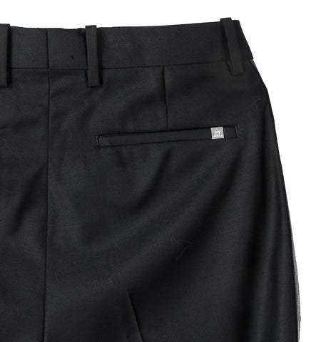 SIDE ZIP WOOL TROUSERS BLACK