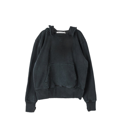 RELIC HOOD PIGMENT BLACK HEFTY FLEECE