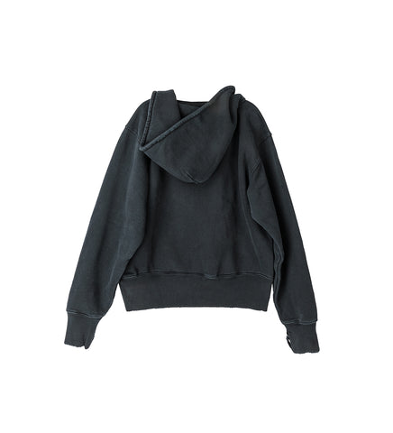 RELIC HOOD PIGMENT BLACK HEFTY FLEECE
