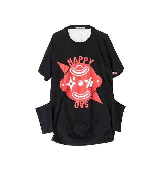 HAPPY/SAD TURNABLE T BLACK