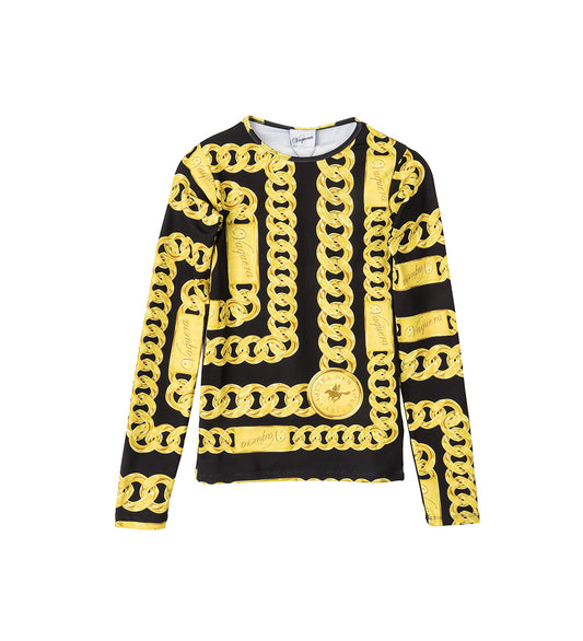 SECOND SKIN TOP BLACK PRINT