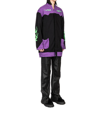 YOUTHS IN BALACLAVA OVERSIZED FLEECE JACKET BLACK PURPLE