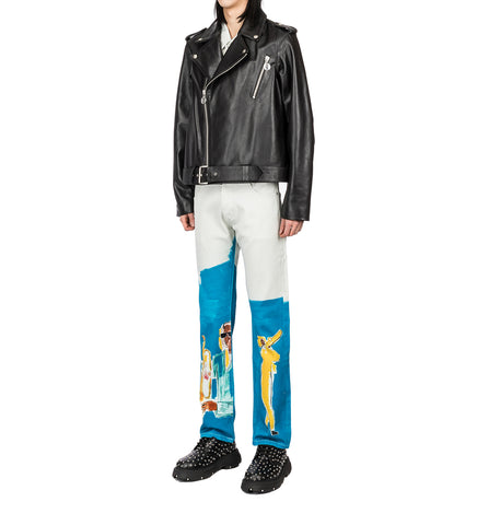 HONEY FUCKING DIJON BASQUIAT DENIM PANTS BLUE