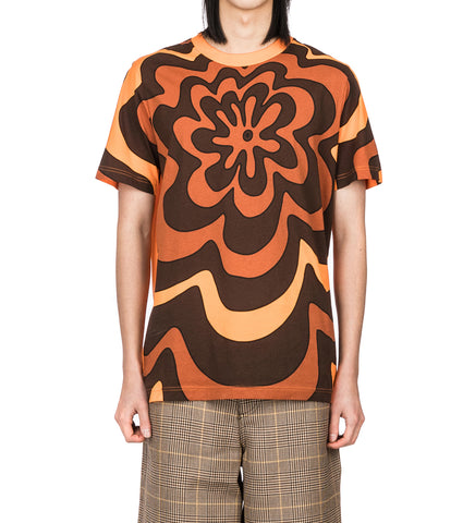 MARNI FLOWER MOTIF T-SHIRT MAROON