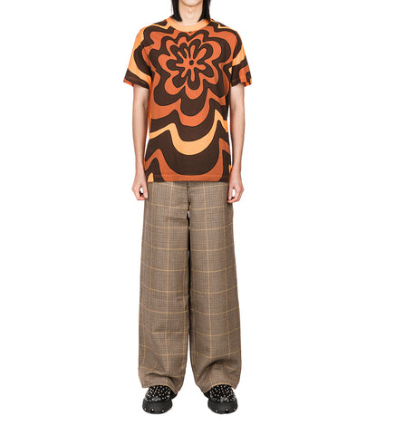 MARNI FLOWER MOTIF T-SHIRT MAROON