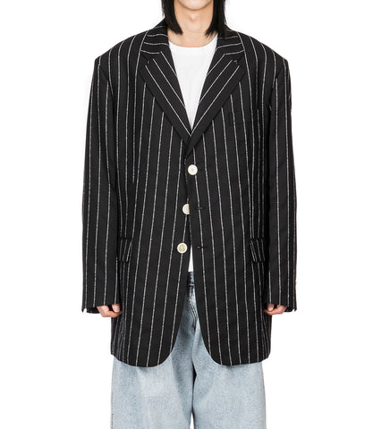 MARNI PINSTRIPED OVERSIZED BLAZER BLACK
