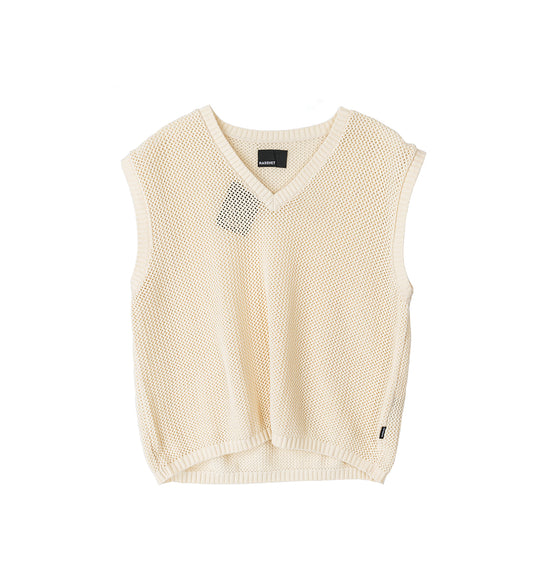 WAVE SEE THROUGH VEST LIGHT BEIGE