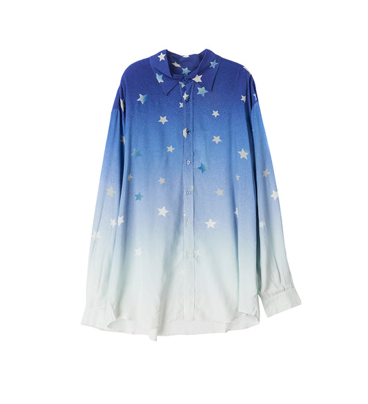 PRINTED CREPE LONG SLEEVE STARRY