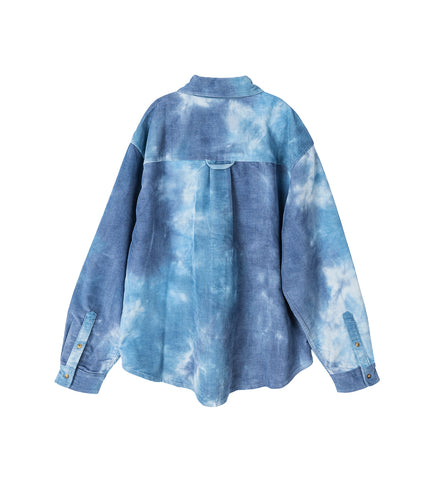 TIE-DYE CORDUROY OVERSHIRT BLUE
