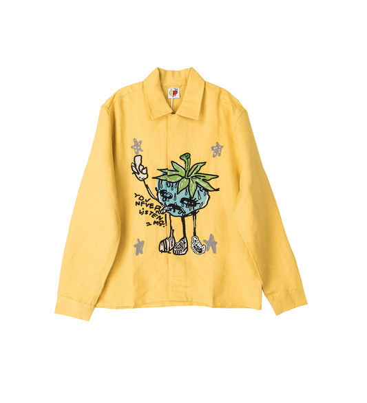 SMOKE STRAWBABIES BEADED SHIRT YELLOW