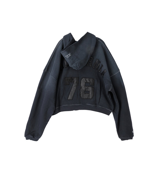 VARSITY OVERSIZED ZIP-UP BLACK