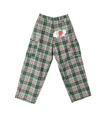 FLANNEL CARGO PANTS GREEN