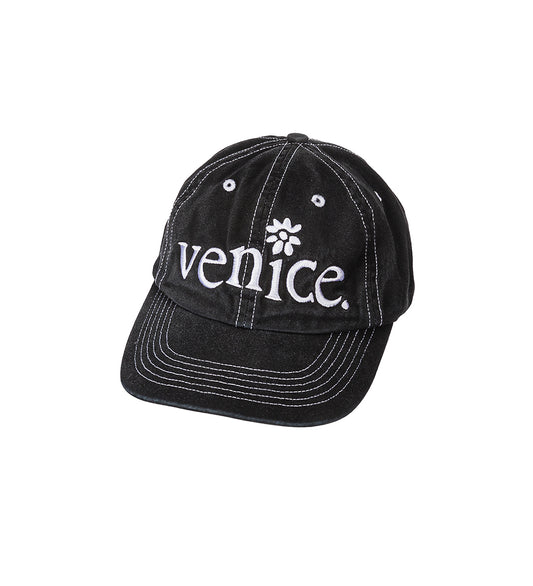 VENICE EMBROIDERED CAP BLACK
