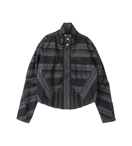 ZAFAR CROPPED JACKET BLACK/GREY/GREEN