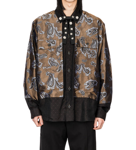 PAISLEY JACQUARD SHIRT BROWN