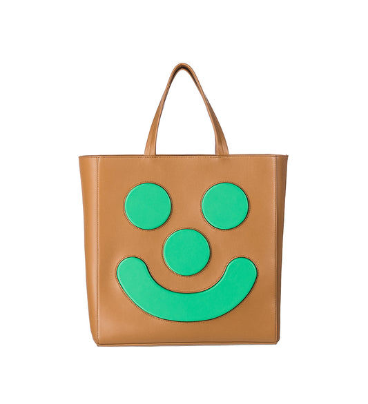 SMILE TOTE BAG CAMEL