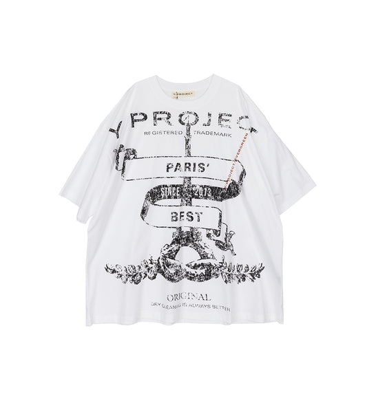 EVERGREEN PARIS' BEST PINCHED T-SHIRT OPTIC WHITE