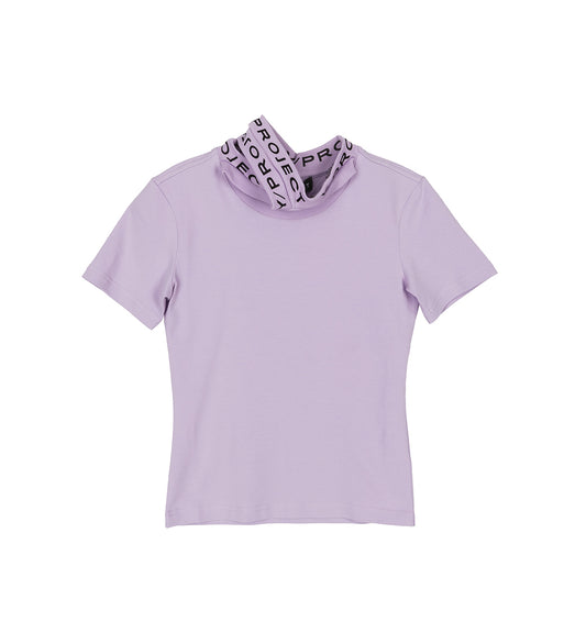 TRIPLE COLLR FITTED T-SHIRT LILAC