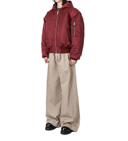 HOODED BROAD BOMBER GARNET