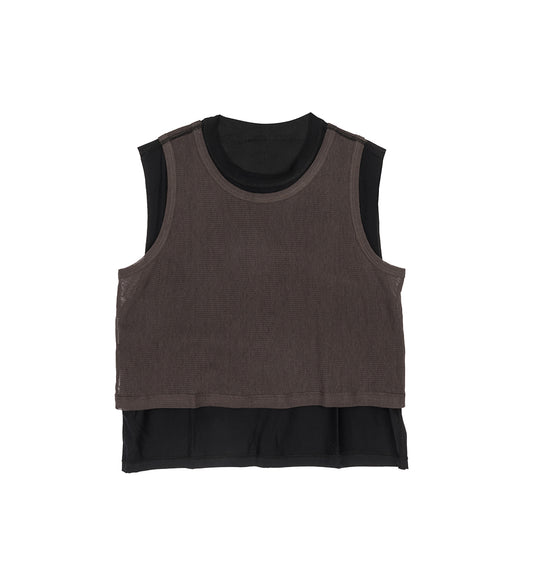 REVERSIBLE FEATHER TANK BLACK/ANTIQUE CHOCOLATE