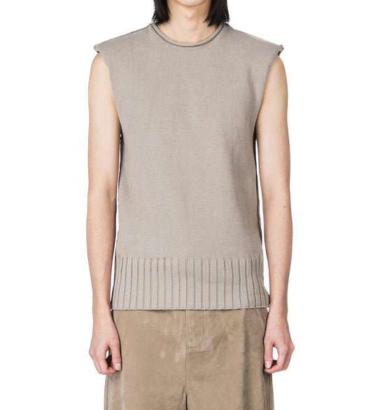 BURNS KNIT VEST MIDDLE GREY
