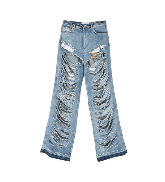 VERY RIPPED JEANS LIGHT WASH