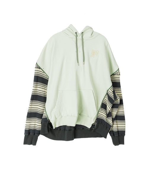 WAFFLE KNIT ZIP HOODIE MINT