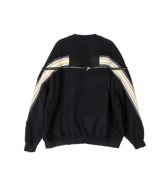 ZIPPER RIB SWEAT BLACK