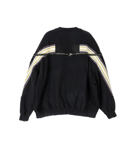 ZIPPER RIB SWEAT BLACK