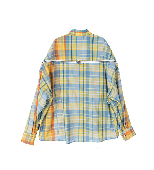 MADRAS CHECK ZIP SHIRT YELLOW/BLUE
