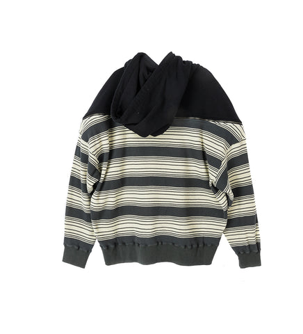 WAFFLE KNIT ZIP HOODIE BLACK