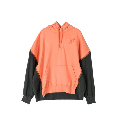 WAFFLE KNIT ZIP HOODIE PINK