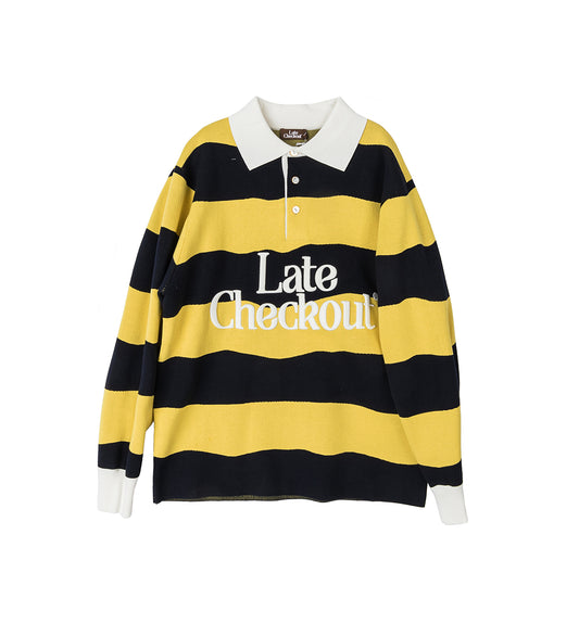 STRIPED RUGBY POLO YELLOW/NAVY