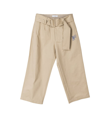 BELTED BIG HEART PANTS BEIGE