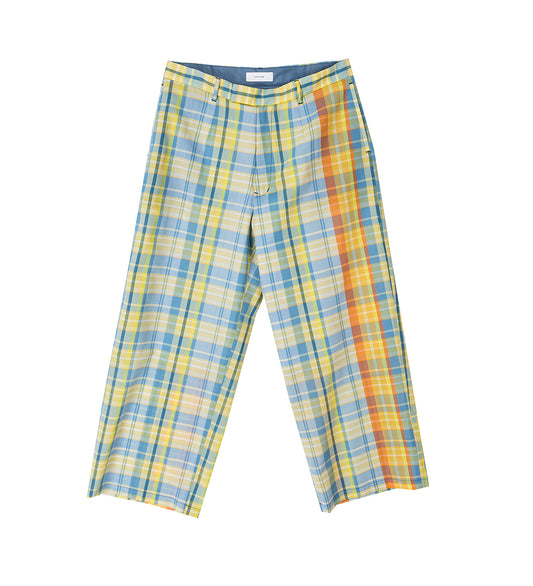 MADRAS CHECK PANTS YELLOW/BLUE