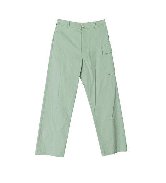 EMBROIDERED CARGO PANTS PISTACHIO