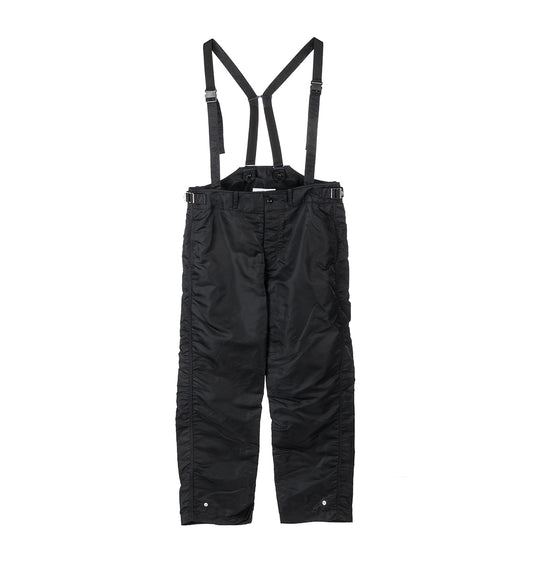 NYLON TWILL SUSPENDER PANTS BLACK