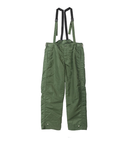 NYLON TWILL SUSPENDER PANTS KHAKI